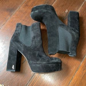 Sam Edelman platform booties black suede